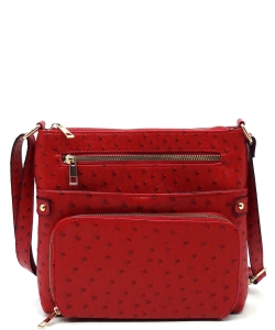 Ostrich Crossbody Bag OR2462 RED